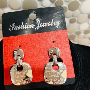E77- Je T’aime Silver Earrings BN